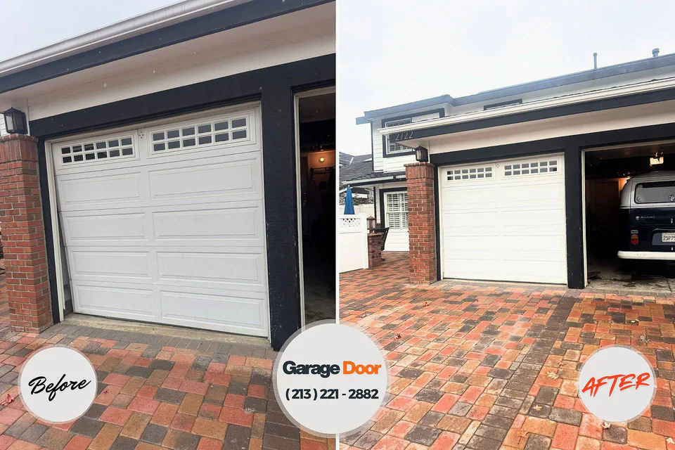Before and after: garage door repair Riverview, MI